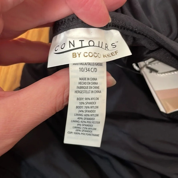 Coco Reef Contours Sterling Bra-Sized One-Piece Swimsuit Black size 10 34C/D NWT - Picture 8 of 9